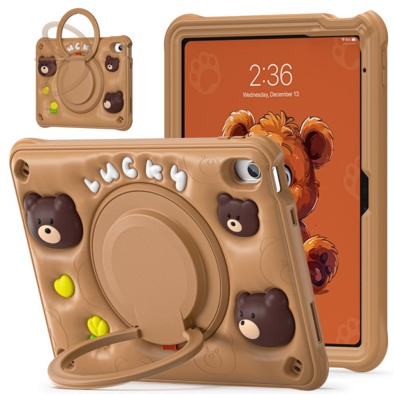 Coque iPad (2025) / 10.9 (2022) Kids Ourson Anneau-Support