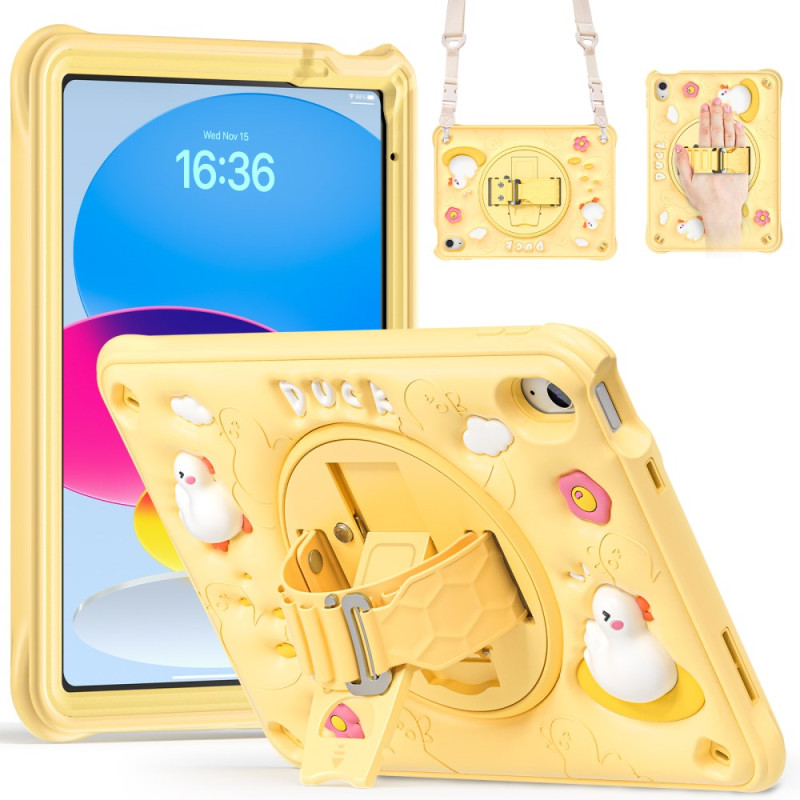 Coque iPad (2025) / 10.9 (2022) Kids Canard Support et Bandoulière