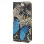 Housse Samsung Galaxy J6 Papillon Bleu