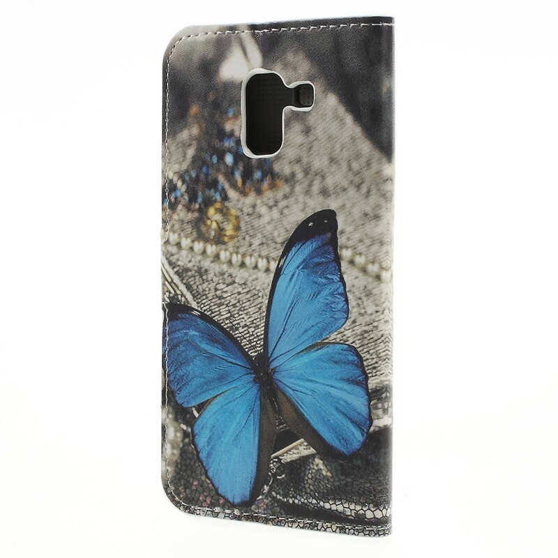 Housse Samsung Galaxy J6 Papillon Bleu