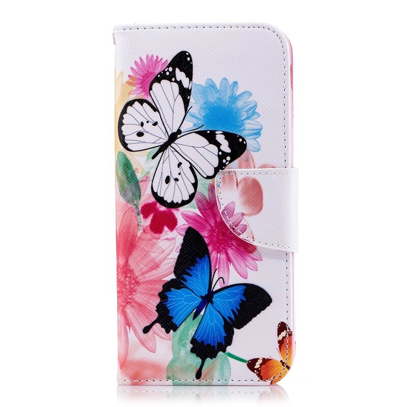 Housse Samsung Galaxy J6 Papillons et Fleurs Peints