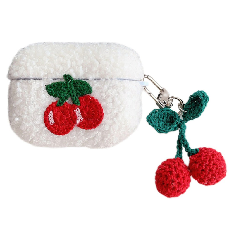 Coque AirPods Pro 2 Peluche Cerises avec Pendentif