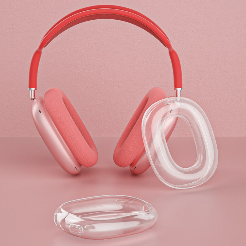 Coque Complète Silicone Transparent Pour AirPods Max - Protection 4 En 1 (housse, Embouts, Arceau)
