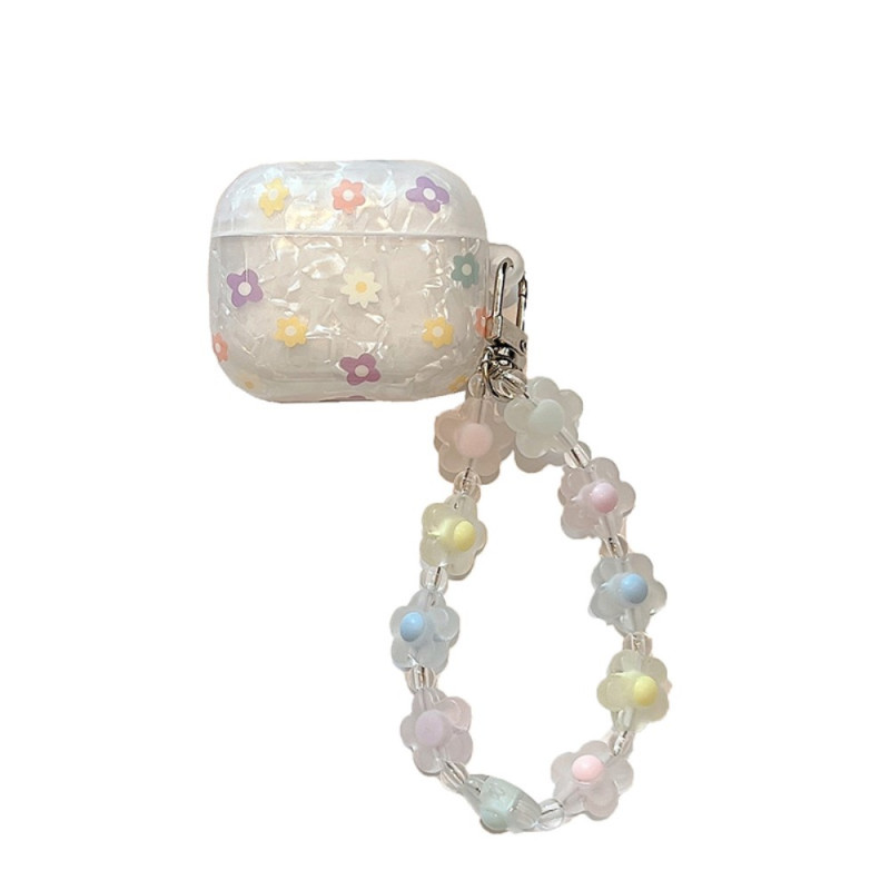 Coque AirPods 3 Motif Floral avec Bracelet