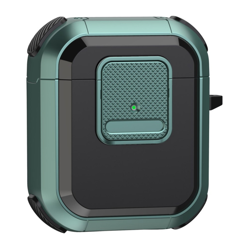 Coque AirPods 2 / 1 Robuste Effet Métal à Mousqueton