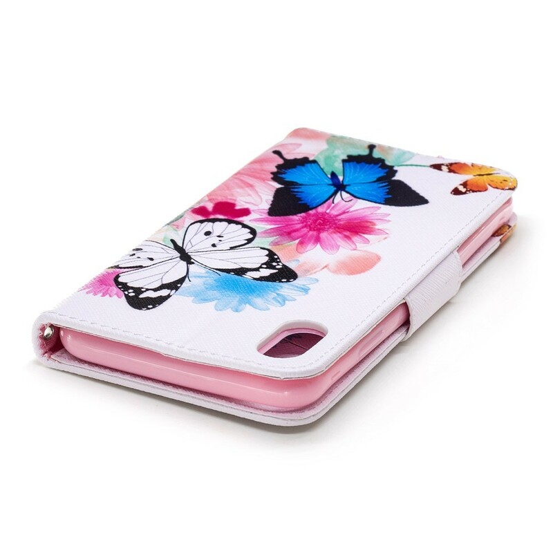 Housse iPhone XS Max Papillons et Fleurs Peints