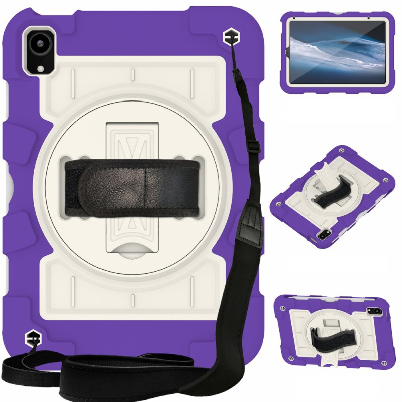 Coque iPad Mini 7 (2024) / Mini 6 (2021) Bicolore Sangle-Support et Bandoulière