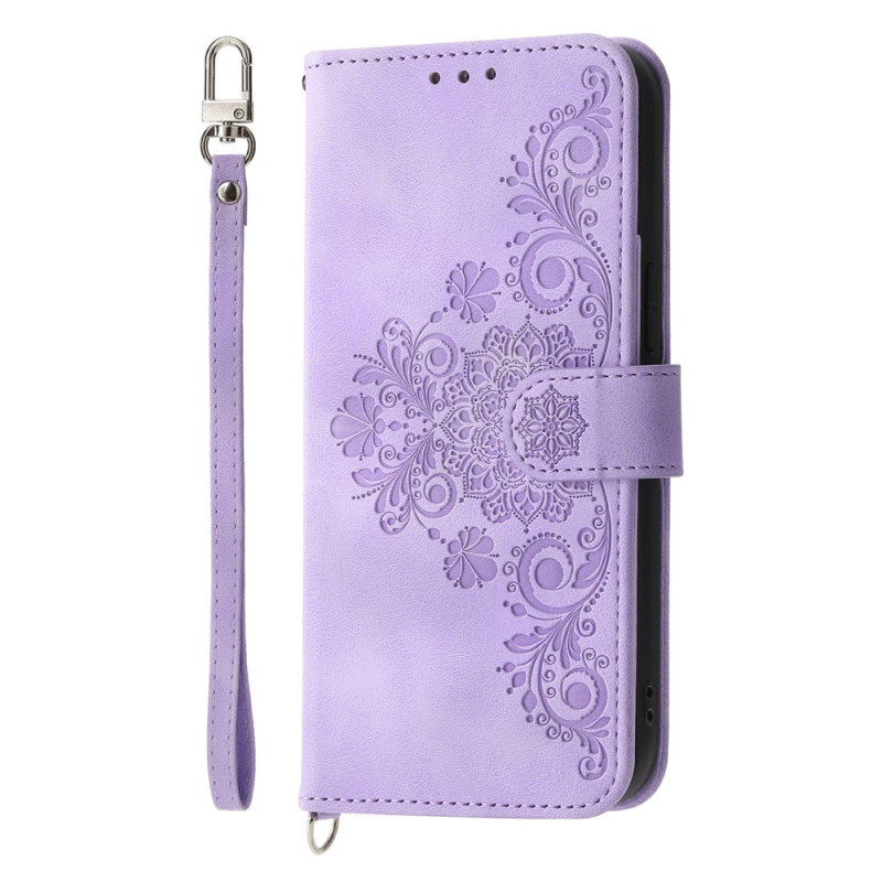 Housse Xiaomi 14T Pro Motif Floral Lanière et Bandoulière