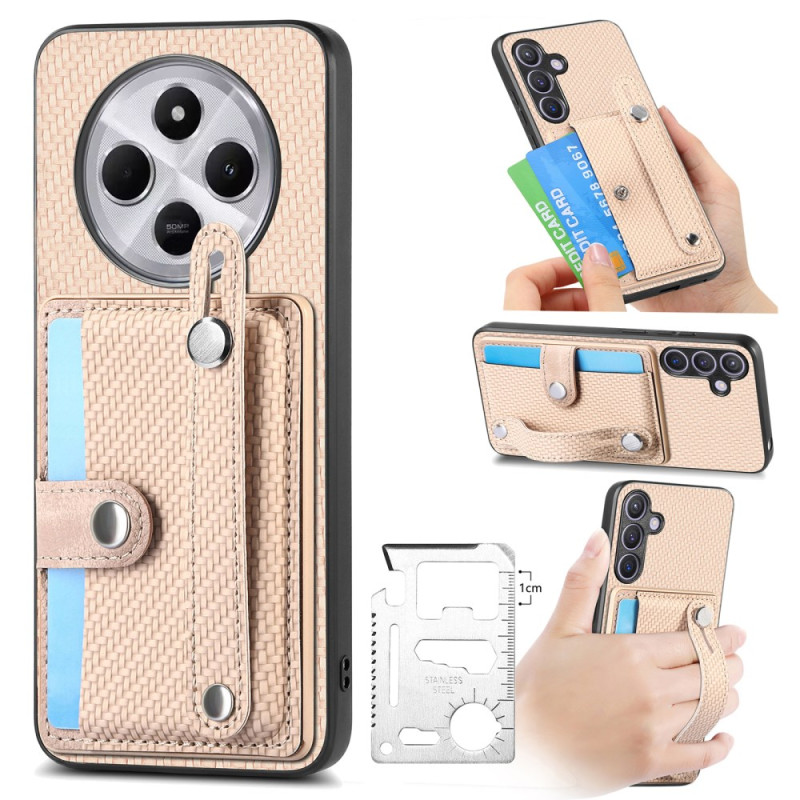 Coque Xiaomi Redmi 14C / Poco C75 4G Fibre Carbone Porte-Cartes