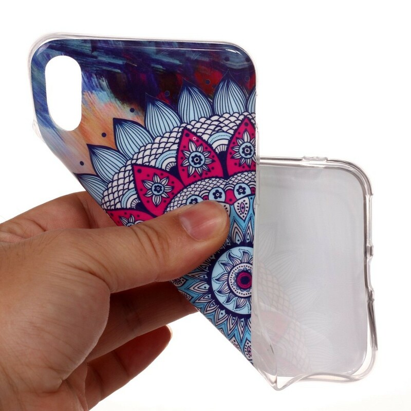 Coque iPhone XS Max Mandala Coloré Fluorescente