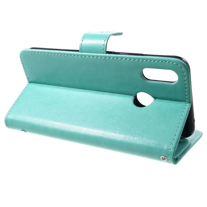 Housse Huawei P Smart Plus Papillons Et Fleurs À Lanière