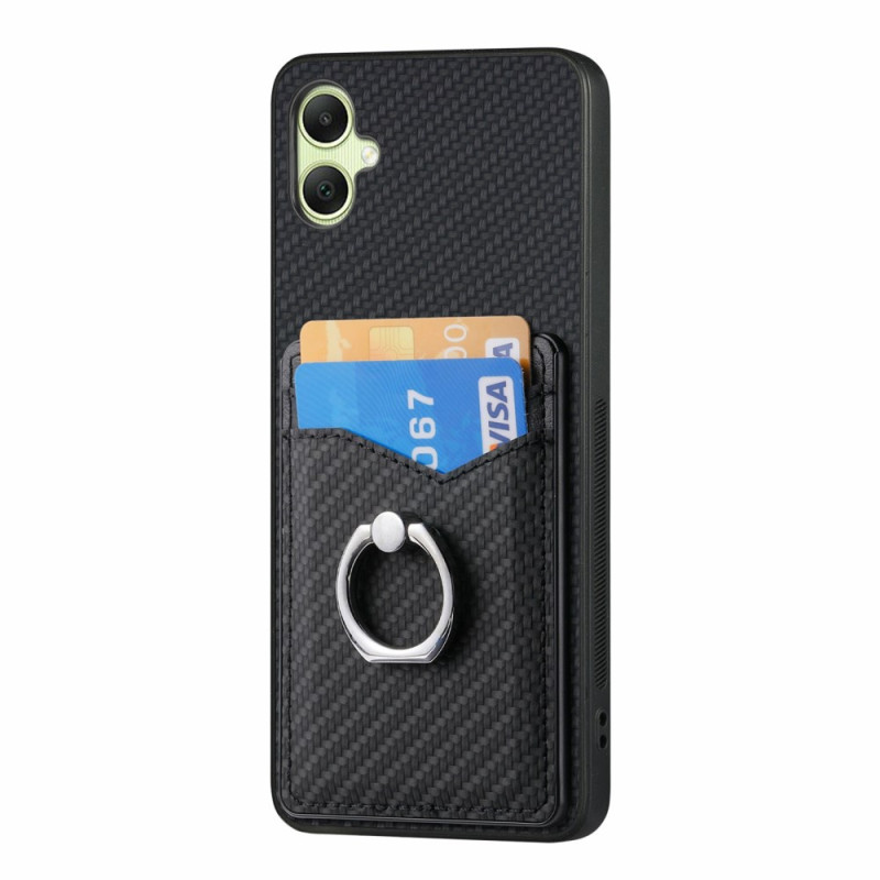 Coque Samsung Galaxy A06 Fibre Carbone Anneau-Support
