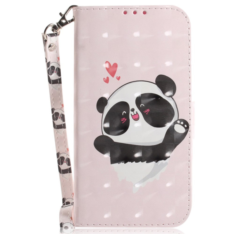 Housse Samsung Galaxy S25 Plus 5G Panda Love à Lanière
