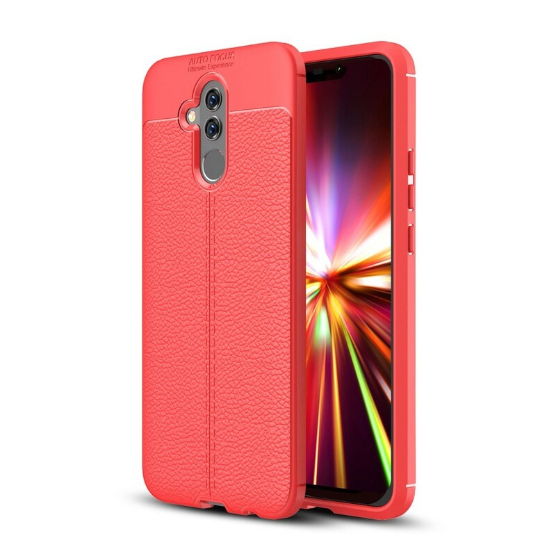 Coque Huawei Mate 20 Lite Effet Cuir Litchi Double line