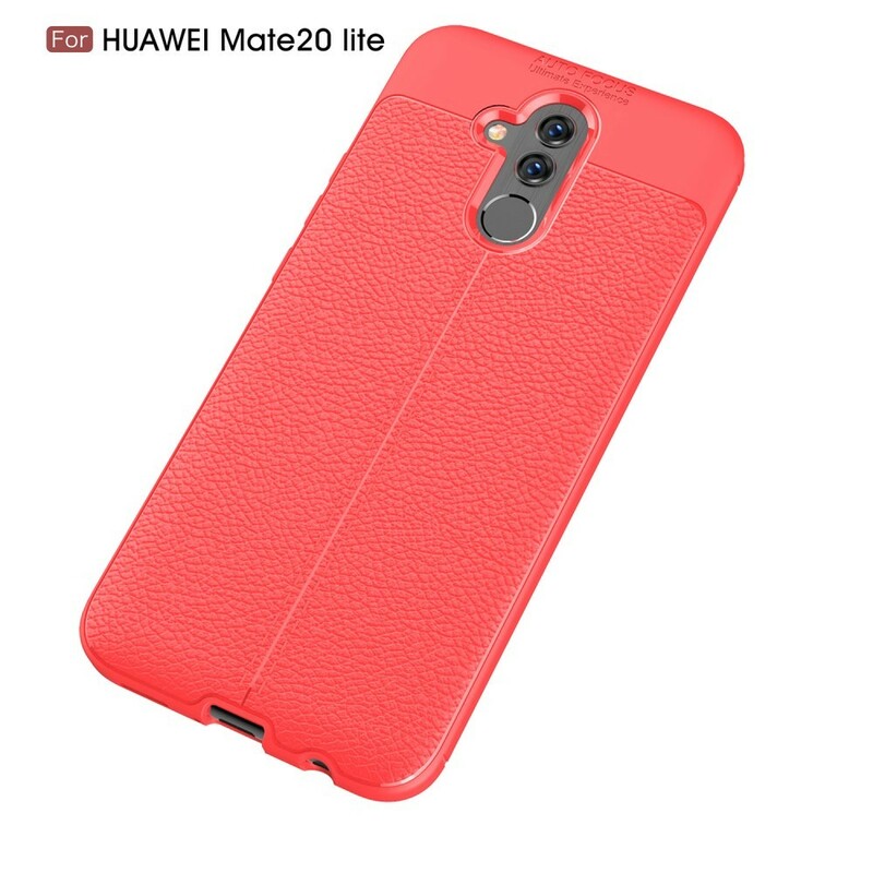 Coque Huawei Mate 20 Lite Effet Cuir Litchi Double line