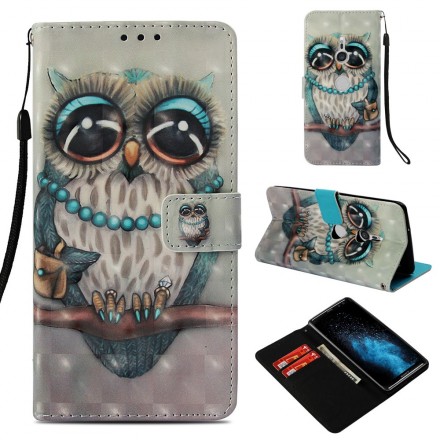 Housse Sony Xperia XZ3 Miss Hibou 3D Housse Sony Xperia XZ3 Miss Hibou 3D