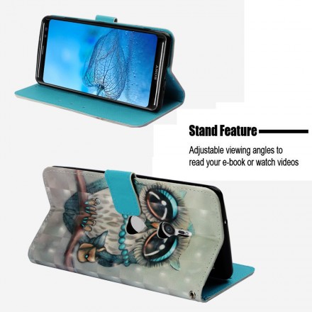 Housse Sony Xperia XZ3 Miss Hibou 3D Housse Sony Xperia XZ3 Miss Hibou 3D