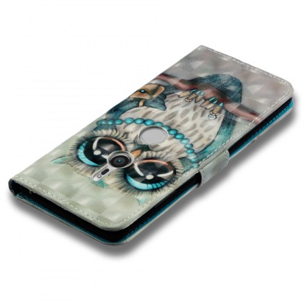 Housse Sony Xperia XZ3 Miss Hibou 3D Housse Sony Xperia XZ3 Miss Hibou 3D