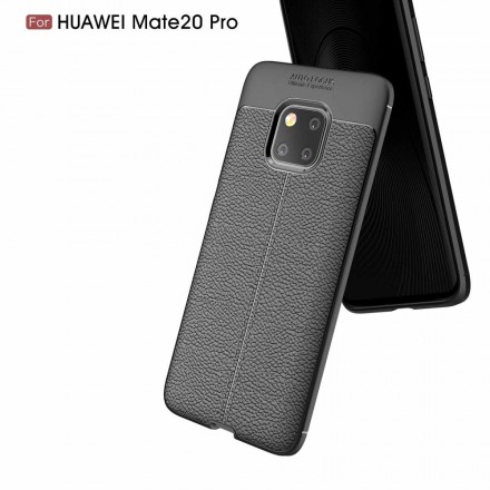 Coque Huawei Mate 20 Pro Effet Cuir Litchi Double line