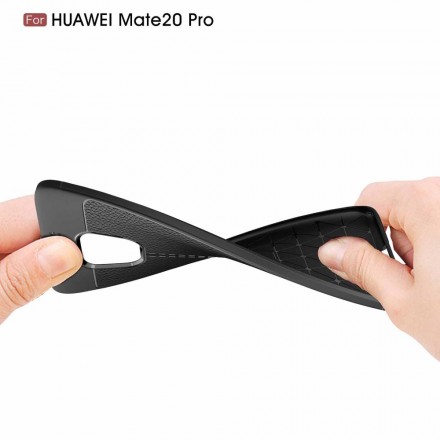 Coque Huawei Mate 20 Pro Effet Cuir Litchi Double line