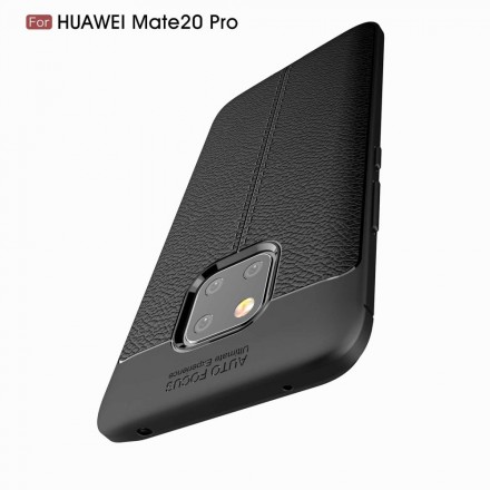 Coque Huawei Mate 20 Pro Effet Cuir Litchi Double line