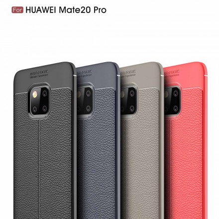 Coque Huawei Mate 20 Pro Effet Cuir Litchi Double line