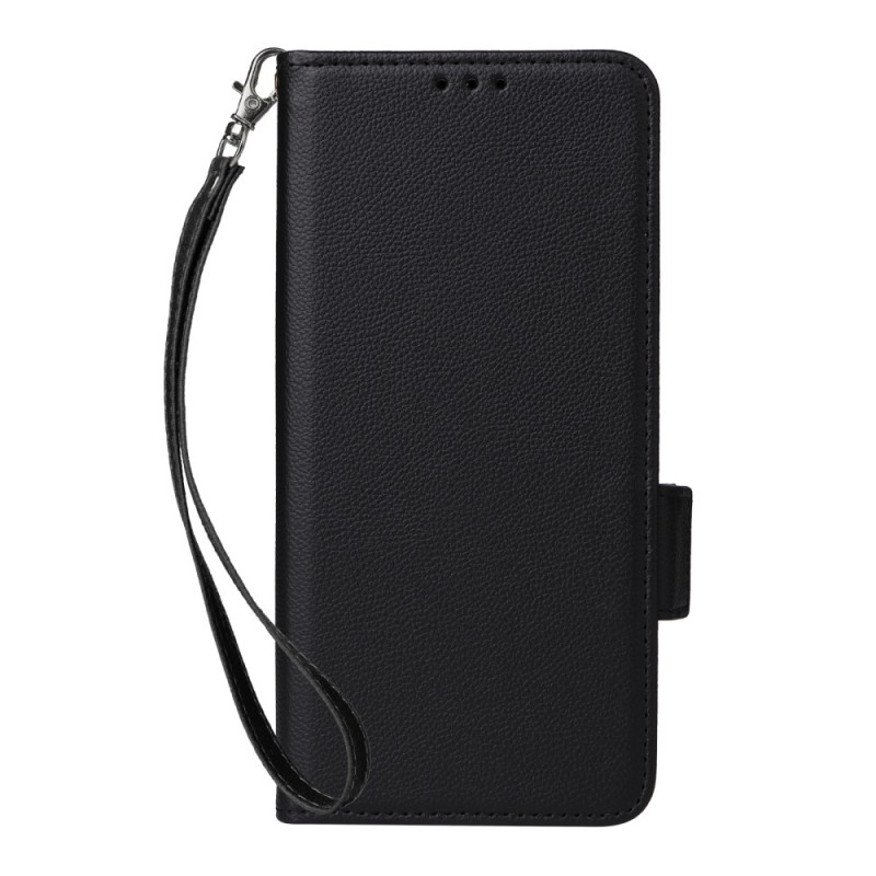 Housse Xiaomi Redmi Note 14 Texture Litchi à Lanière