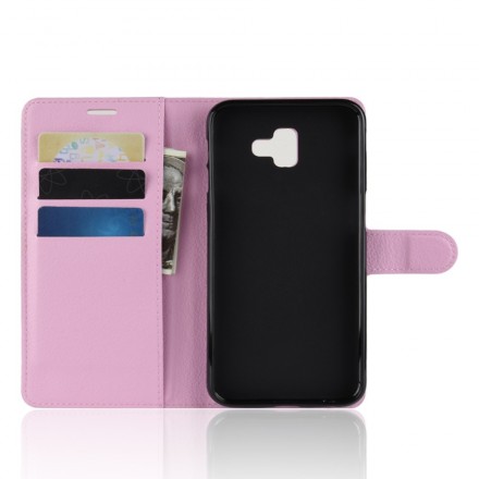 Housse Samsung Galaxy J6 Plus Simili Cuir Litchi Housse Samsung Galaxy J6 Plus Simili Cuir Litchi