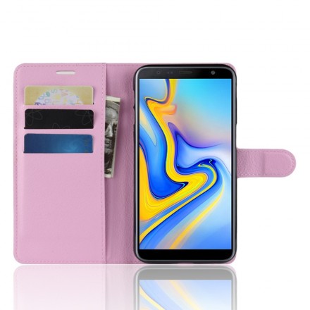 Housse Samsung Galaxy J6 Plus Simili Cuir Litchi