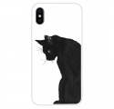 Coque iPhone XS Chat Noir Pensif