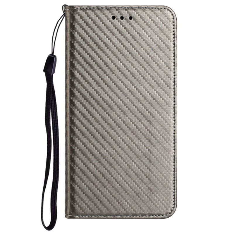 Flip Cover Xiaomi Redmi Note 14 Pro Plus 5G / 14 Pro 5G / Poco X7 Fibre Carbone à Lanière