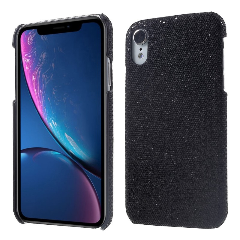 coque iphone xr paillette noir