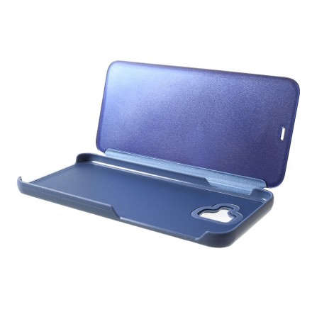 View Cover Samsung Galaxy J6 Plus Miroir et Effet Cuir View Cover Samsung Galaxy J6 Plus Miroir et Effet Cuir
