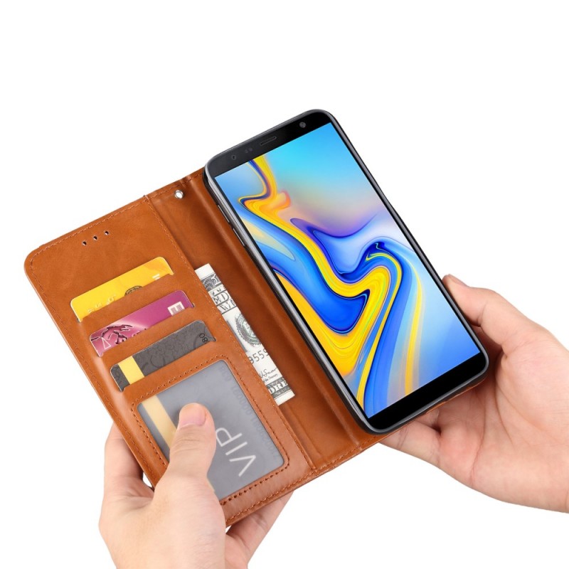 Flip Cover Samsung Galaxy J6 Plus Simili Cuir Porte-Cartes