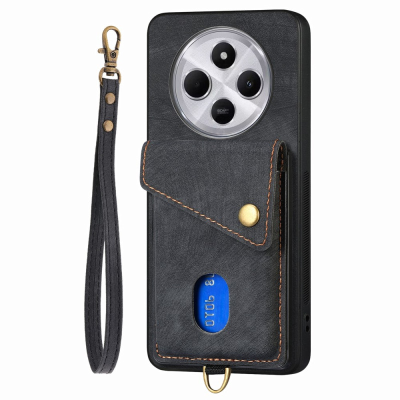 Coque Xiaomi Redmi 14C / Poco C75 Rétro Porte-Cartes et Support