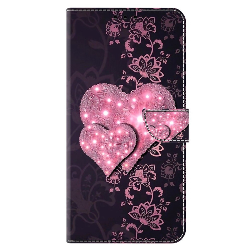 Housse Moto E14 Cœurs en Dentelle