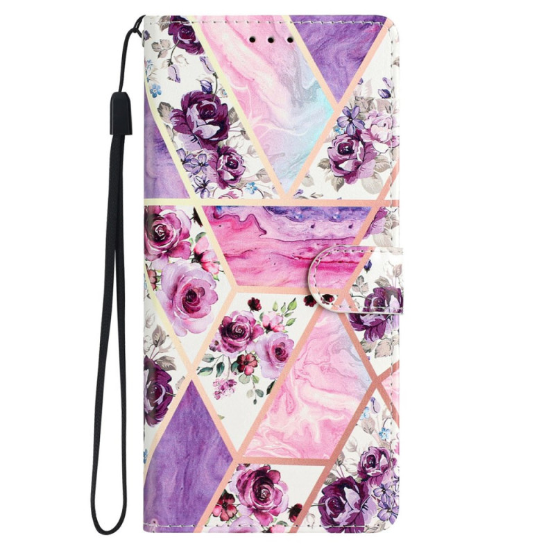Housse Moto E14 Marbre Violet