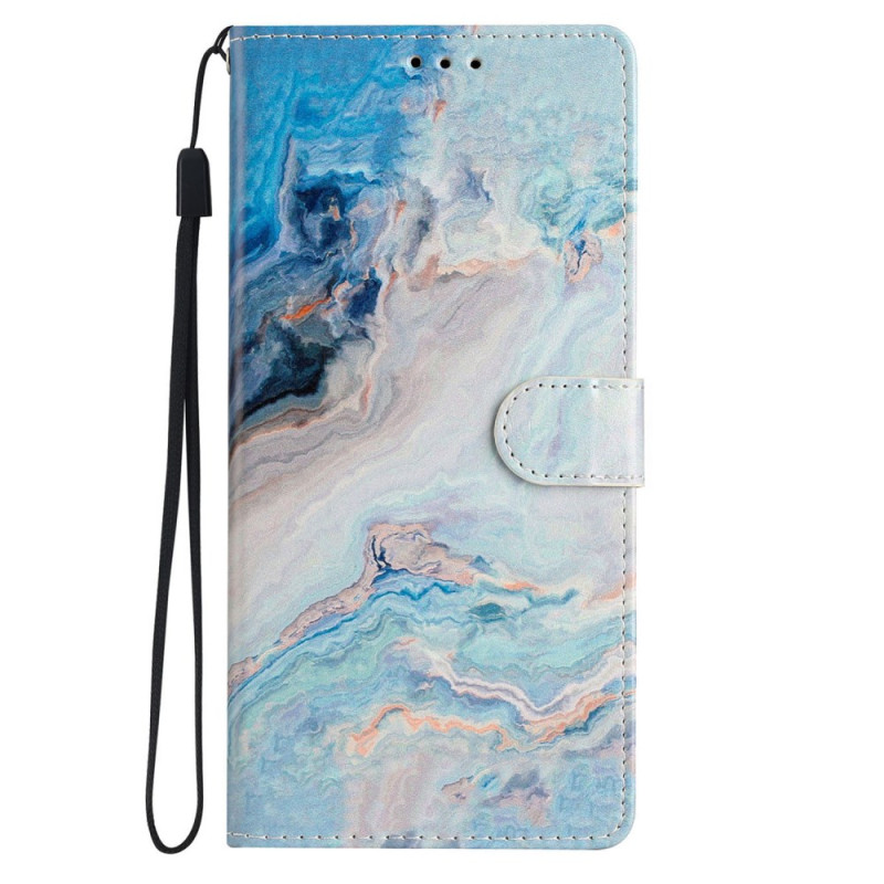 Housse Moto E14 Marbre Bleu