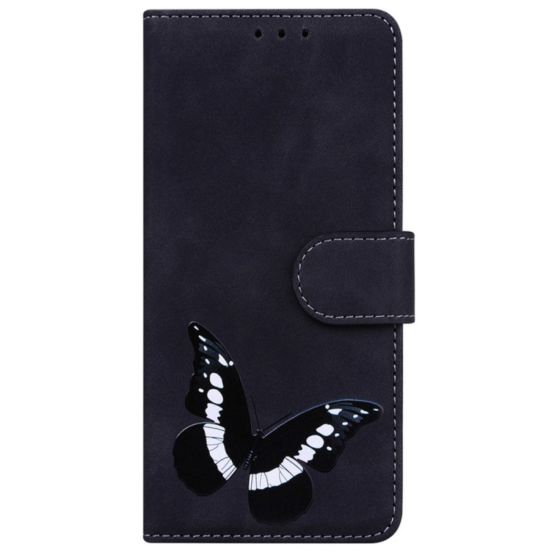 Housse Moto E14 Effet Daim Papillon