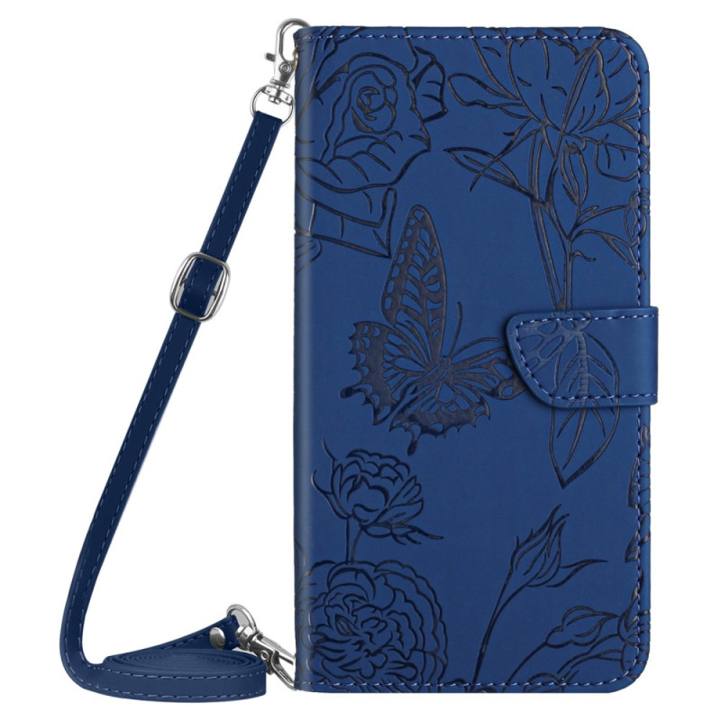 Housse Moto E14 Empreinte Papillons à Bandoulière