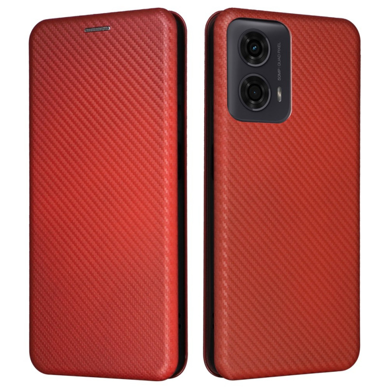 Flip Cover Moto E14 Fibre Carbone