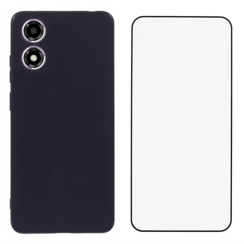 Coque Moto E14 Silicone avec Protection Écran en Verre Trempé