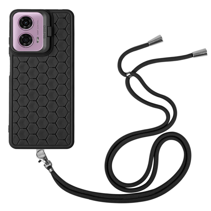 Coque à Cordon Moto E14 Nid d'Abeille