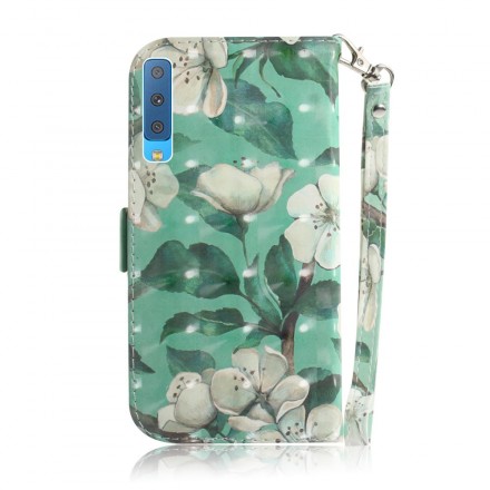 Housse Samsung Galaxy A7 Branche en Fleurs à Lanière Housse Samsung Galaxy A7 Branche en Fleurs à Lanière