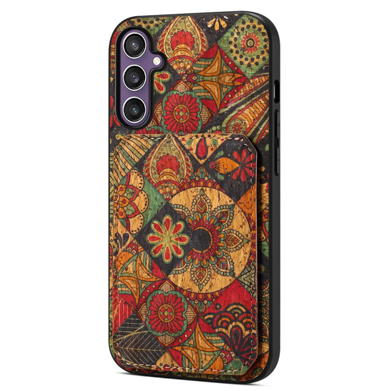 Coque Samsung Galaxy S25 5G Porte-Cartes et Support Florale