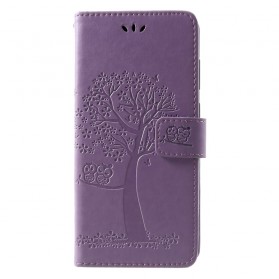 Housse Samsung Galaxy A9 Arbre et Hiboux à Lanière