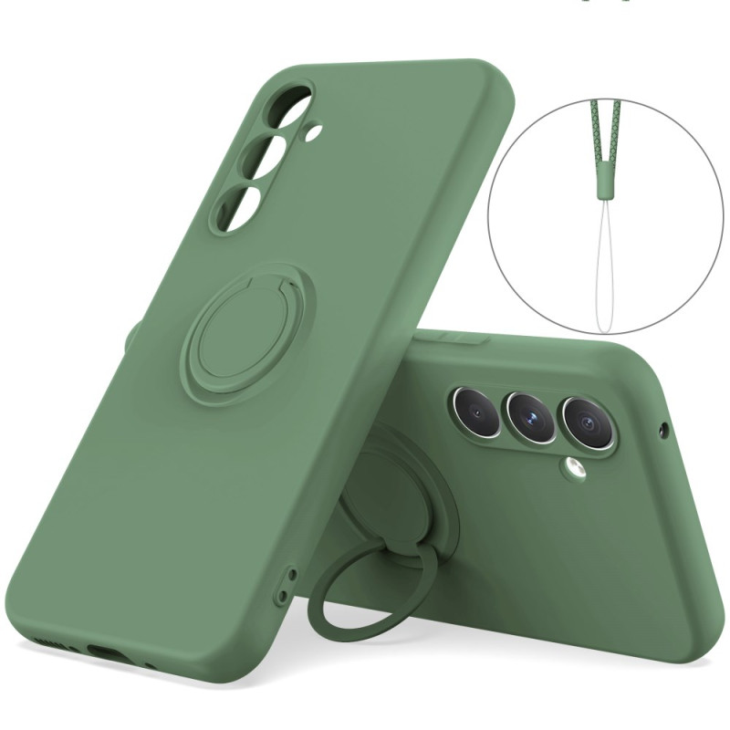 Coque Samsung Galaxy S25 5G Silicone Liquide Anneau-Support
