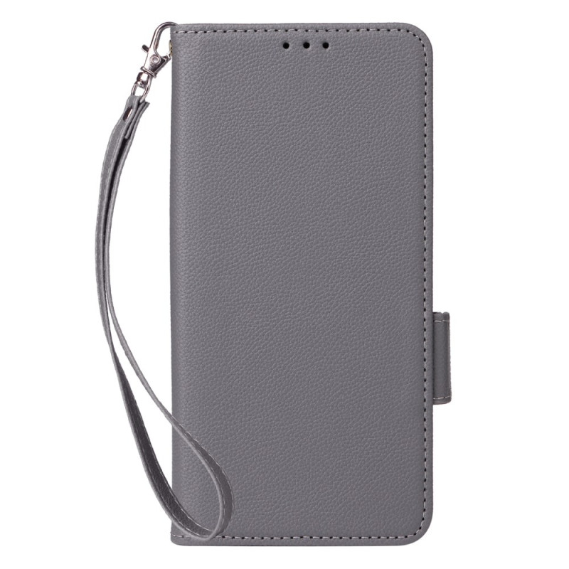 Coque Moto G15 / G15 Power Simili Cuir Litchi à Lanière