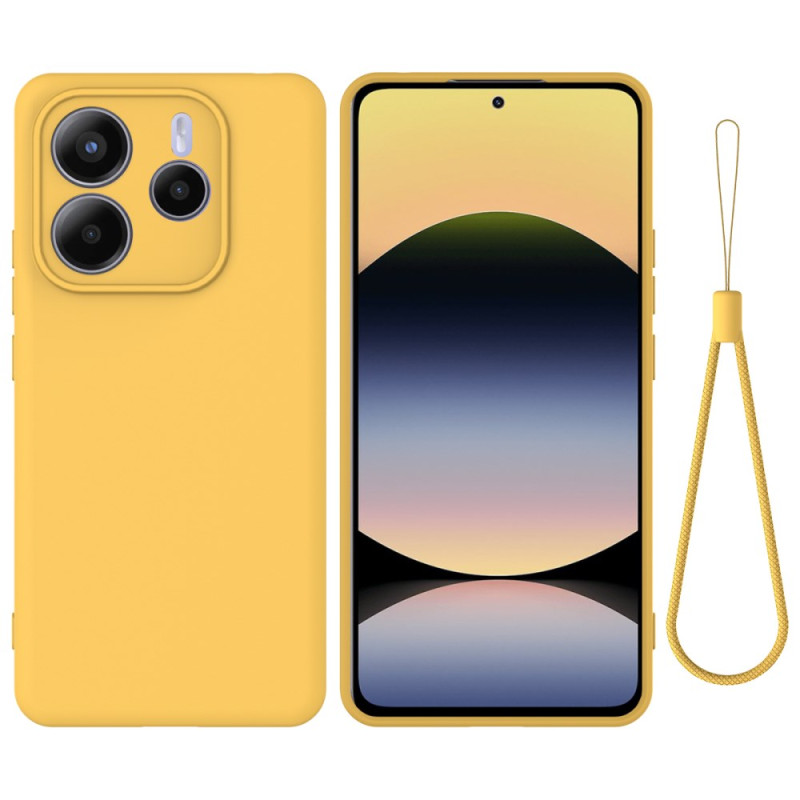 Coque Xiaomi Redmi Note 14 5G Silicone Liquide à Lanière