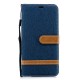 Housse Samsung Galaxy A7 Tissu et Effet Cuir à Lanière Housse Samsung Galaxy A7 Tissu et Effet Cuir à Lanière